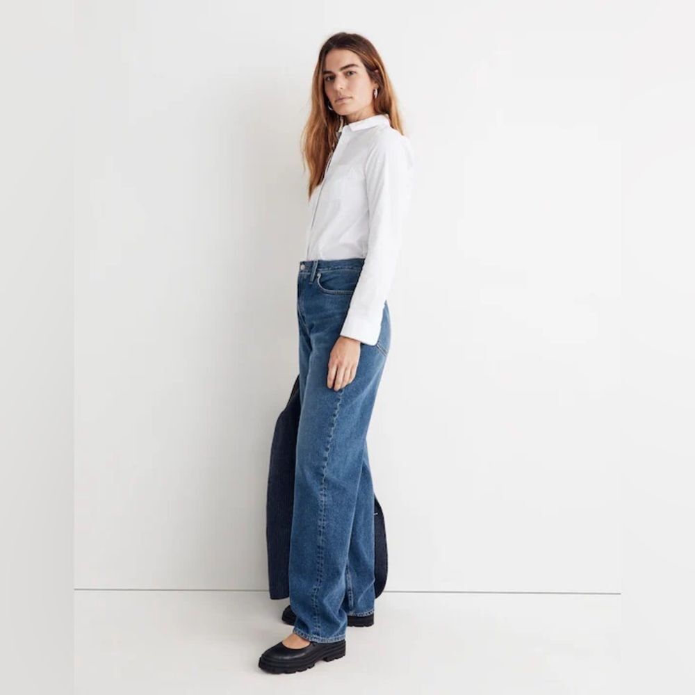 Madewell Women's Petite Baggy Slouchy Straight Non-stretch Jeans   |  Size:  26P